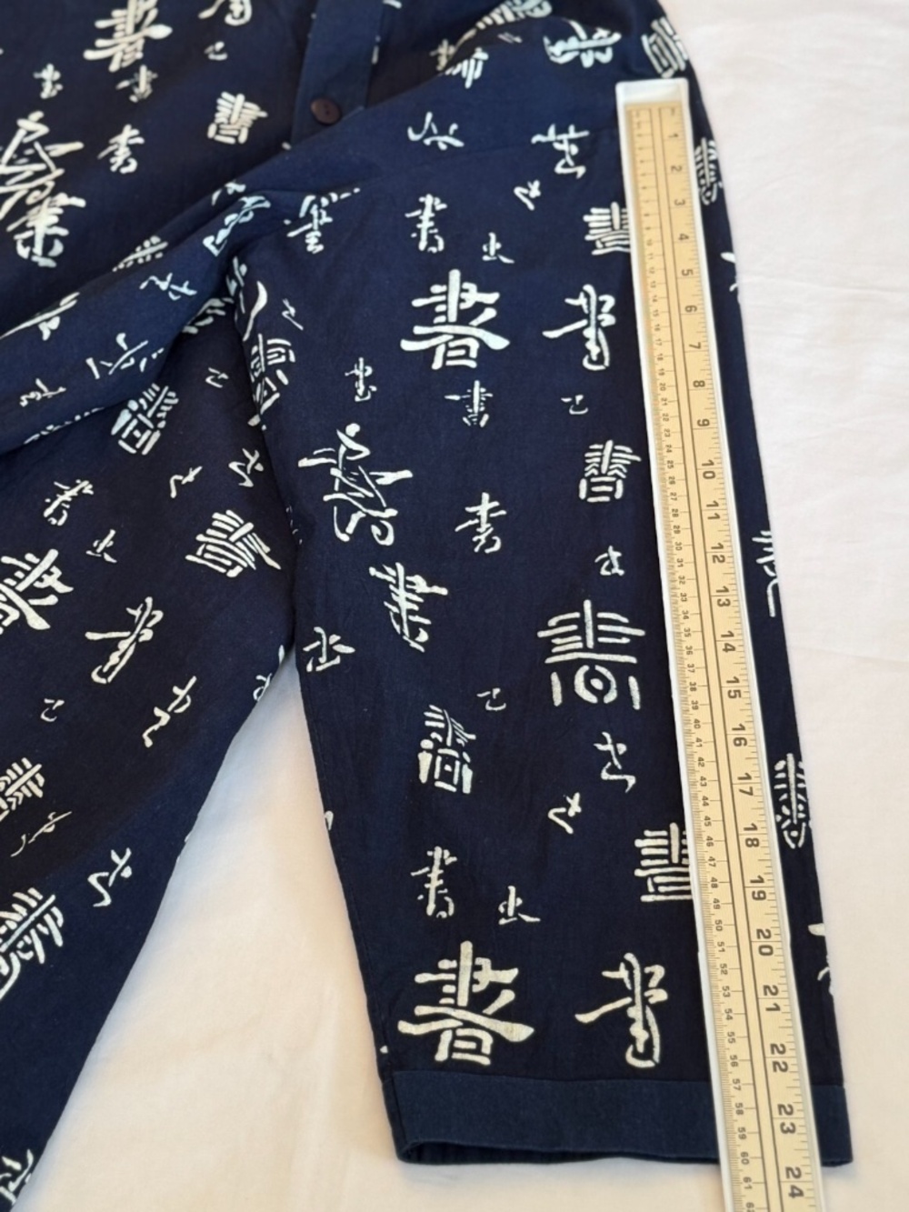 NATURAL INDIGO TUNIC BUTTON UP SHIRT WOMENS 3X 53.5x32 TRUE BLUE JAPANESE KANJI - Picture 14 of 16